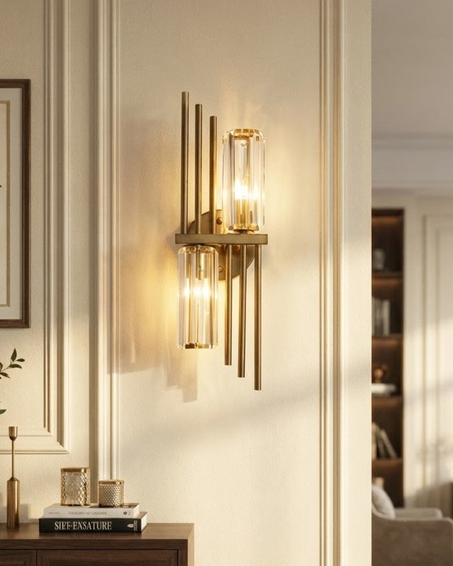 Linea Asymmetric Crystal Wall Light 