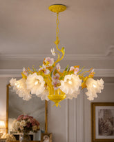 Sunset Bloom French Floral Chandelier 