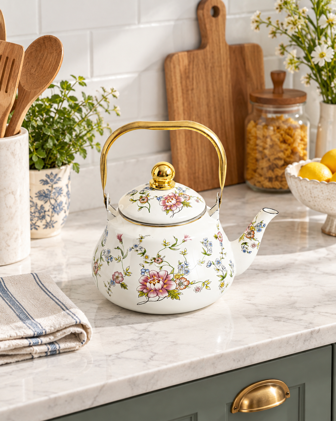 Spring Garden Floral Kettle
