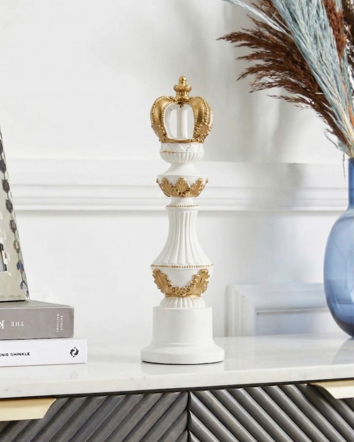 Imperial Crown Decorative Chess King - White