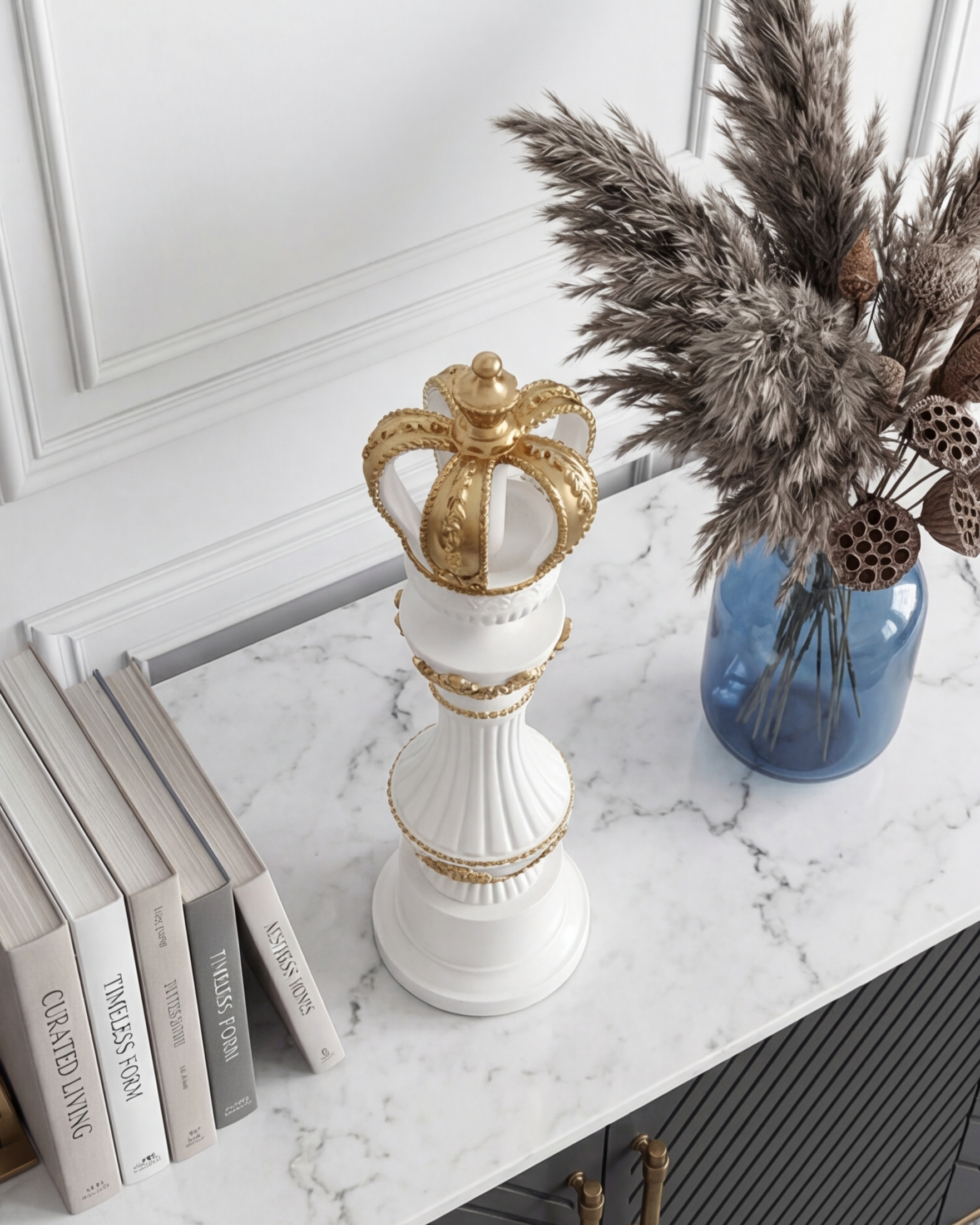 Imperial Crown Decorative Chess King - White 
