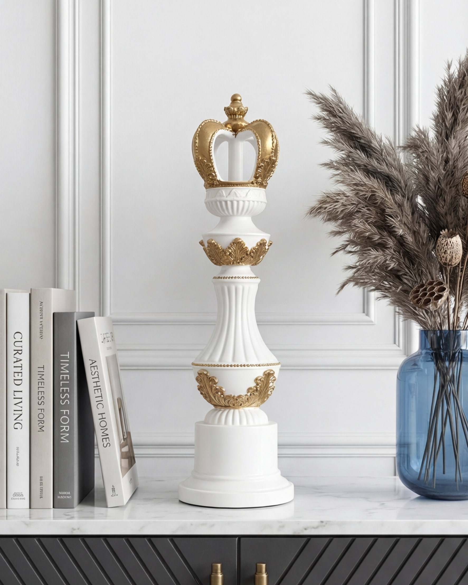 Imperial Crown Decorative Chess King - White 