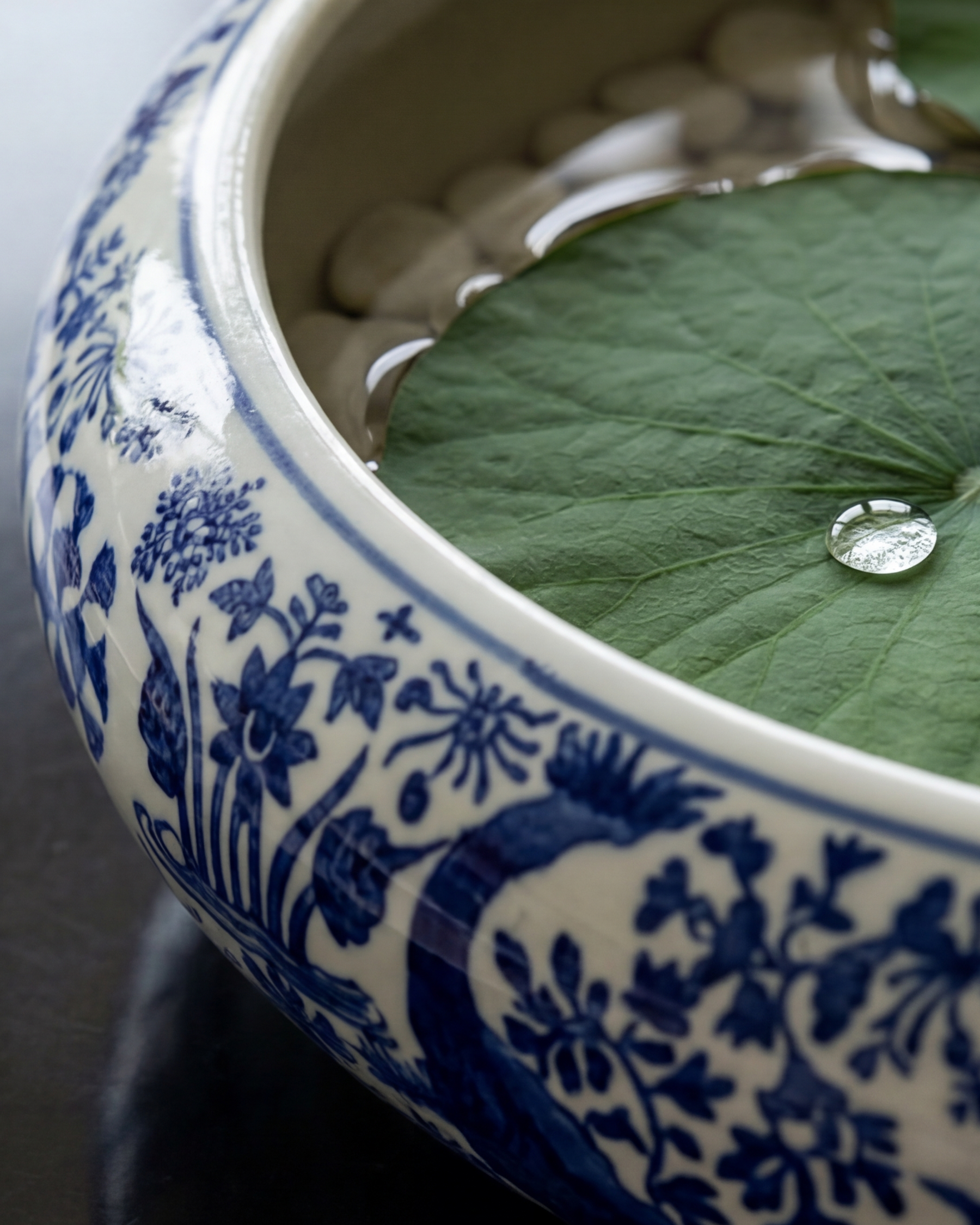 Indigo Bloom Ceramic Planter - 26 CM 