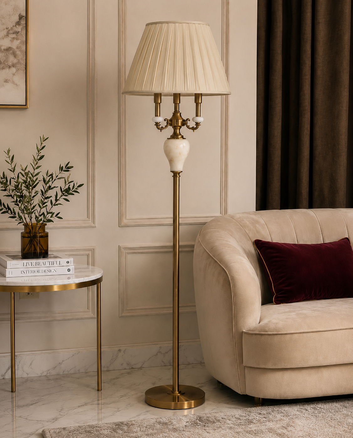 Elysian Ivory Candelabra Floor Lamp