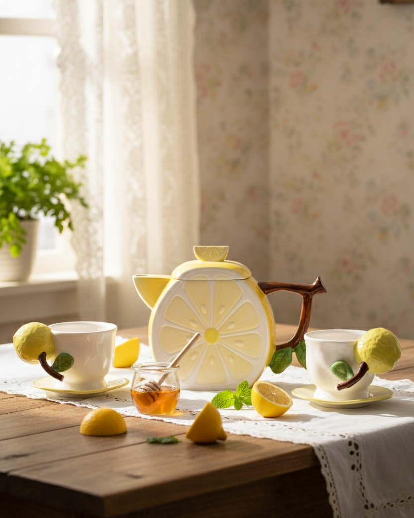Citrus Slice Ceramic Tea Set - 3 Piece 