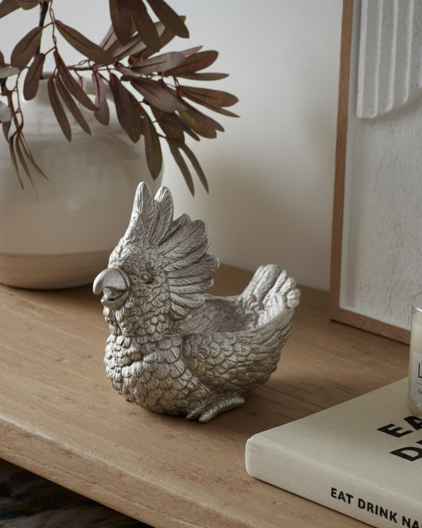 Silver Cockatoo Tray Bowl 