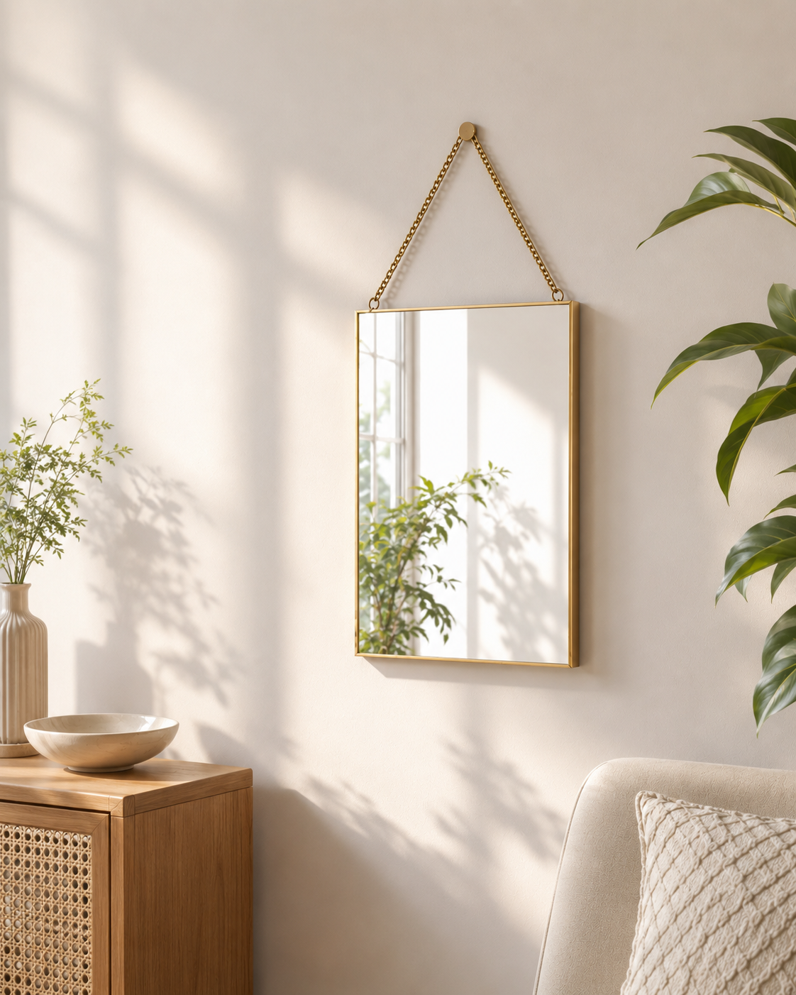 Golden Hanging Mirror 