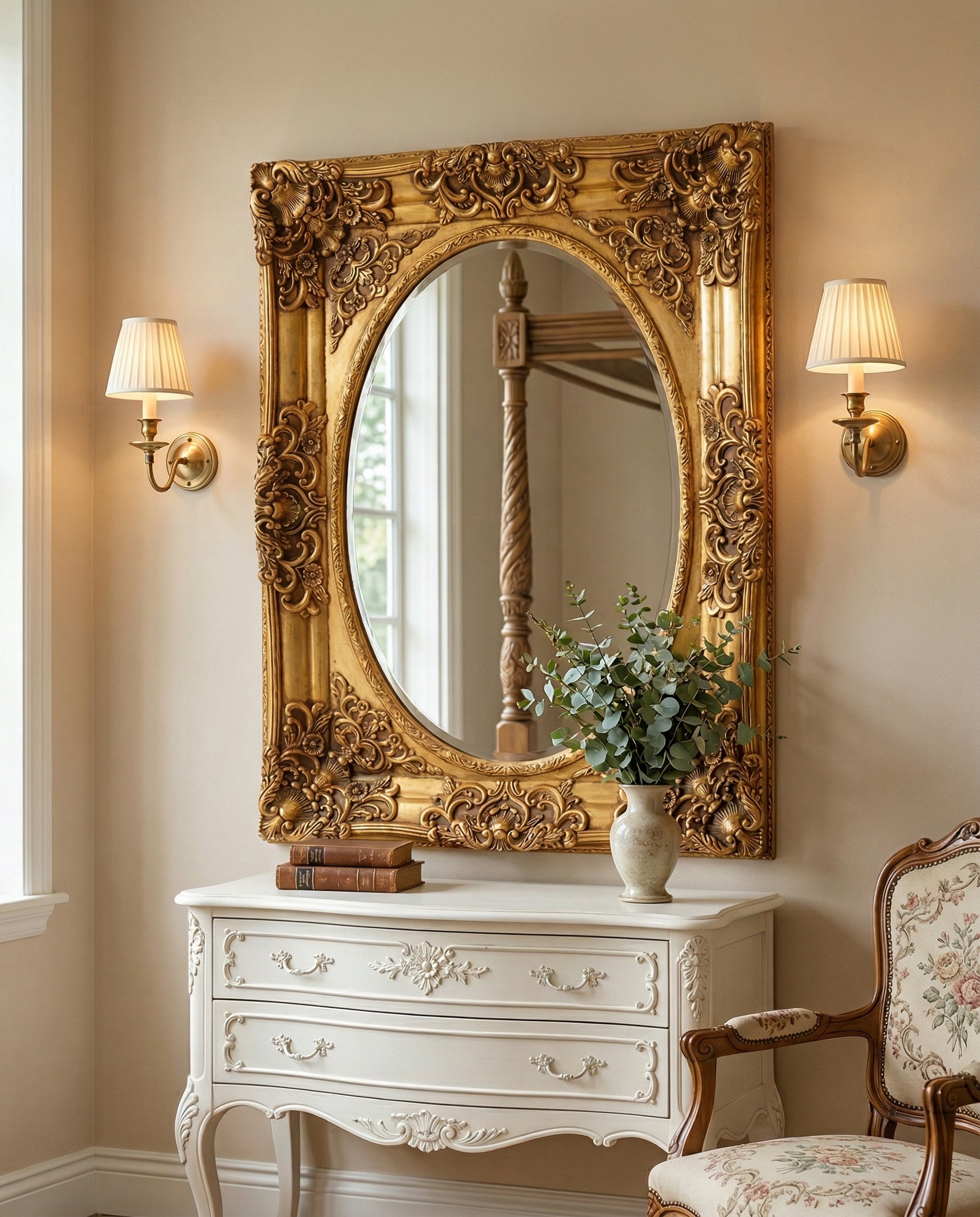 Victorian Regal Ornate Wall Mirror 