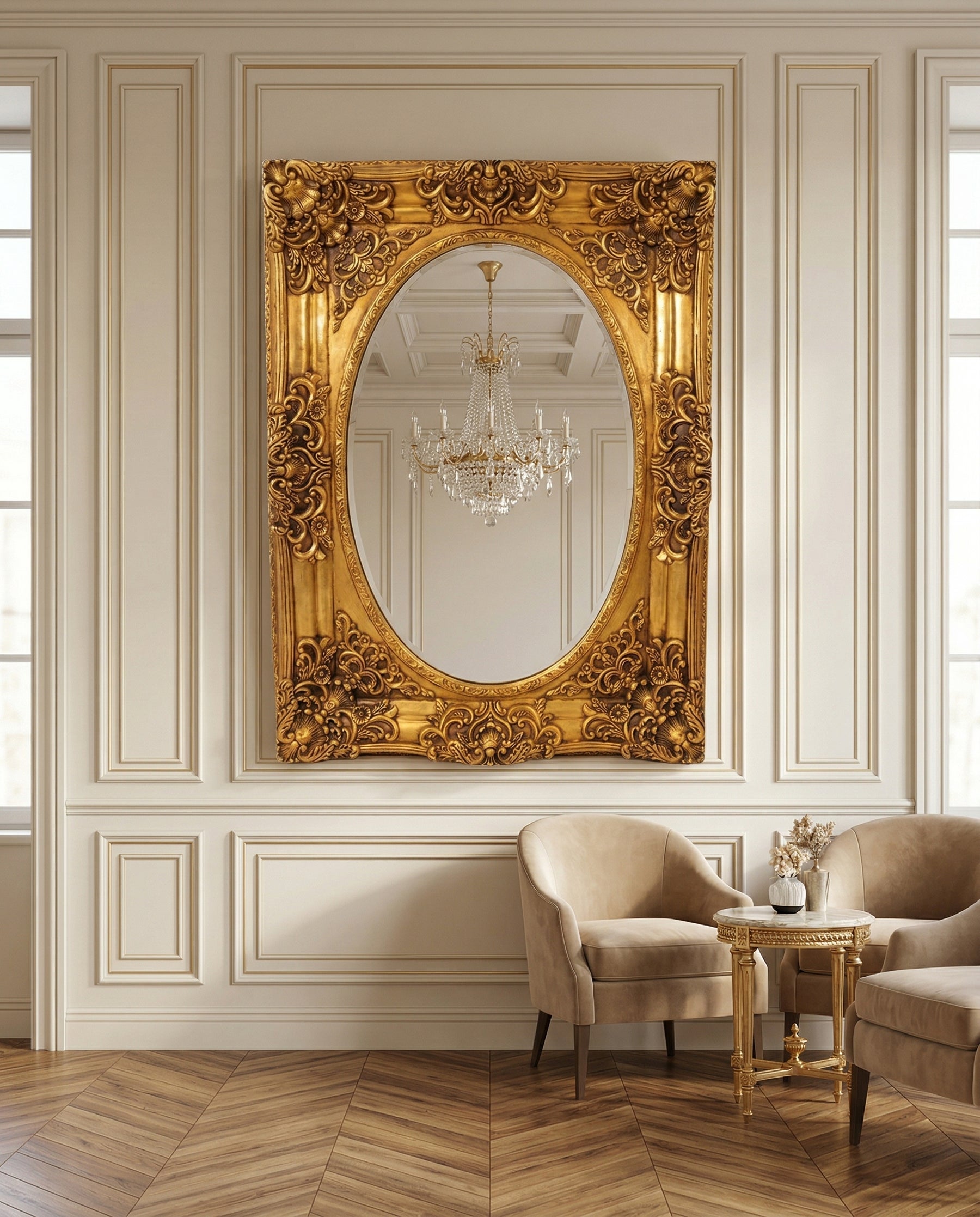 Victorian Regal Ornate Wall Mirror 