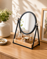 Modern Tabletop Vanity Mirror With Storage Tray 