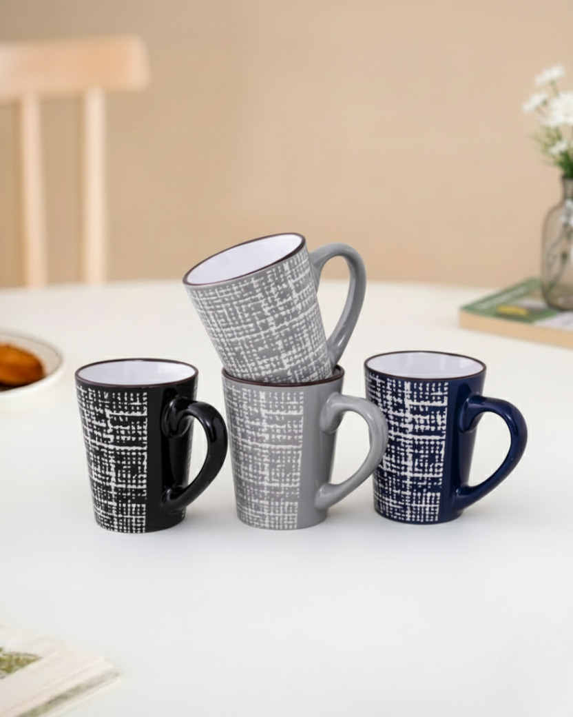 City Sketch Ceramic Coffee Mug - Set Of 4