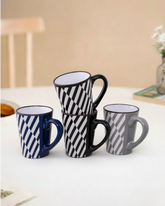Strio Diagonal Ceramic Coffee Mug - Set Of 4 