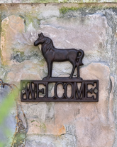 Welcome - Cast Iron Wall Mounted Sign 