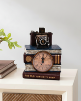 Vintage Book Stack Table Clock 