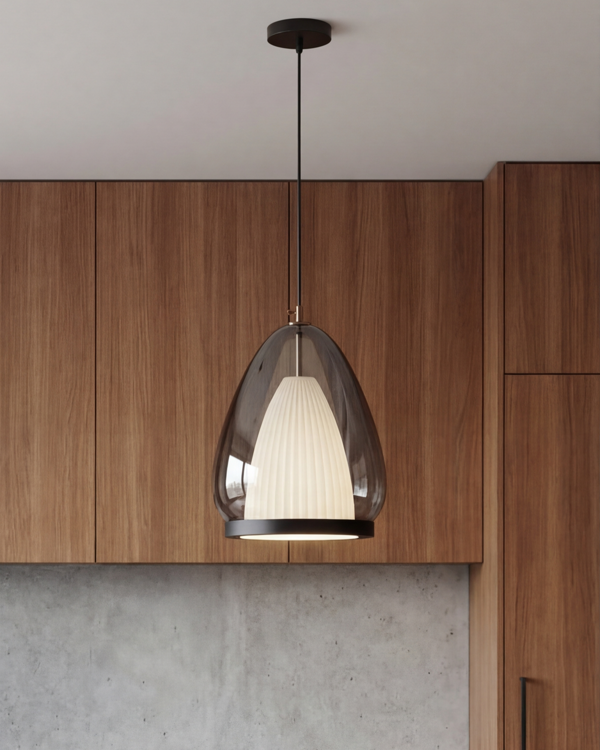Modern Prism Drop Pendant Light - Smoke
