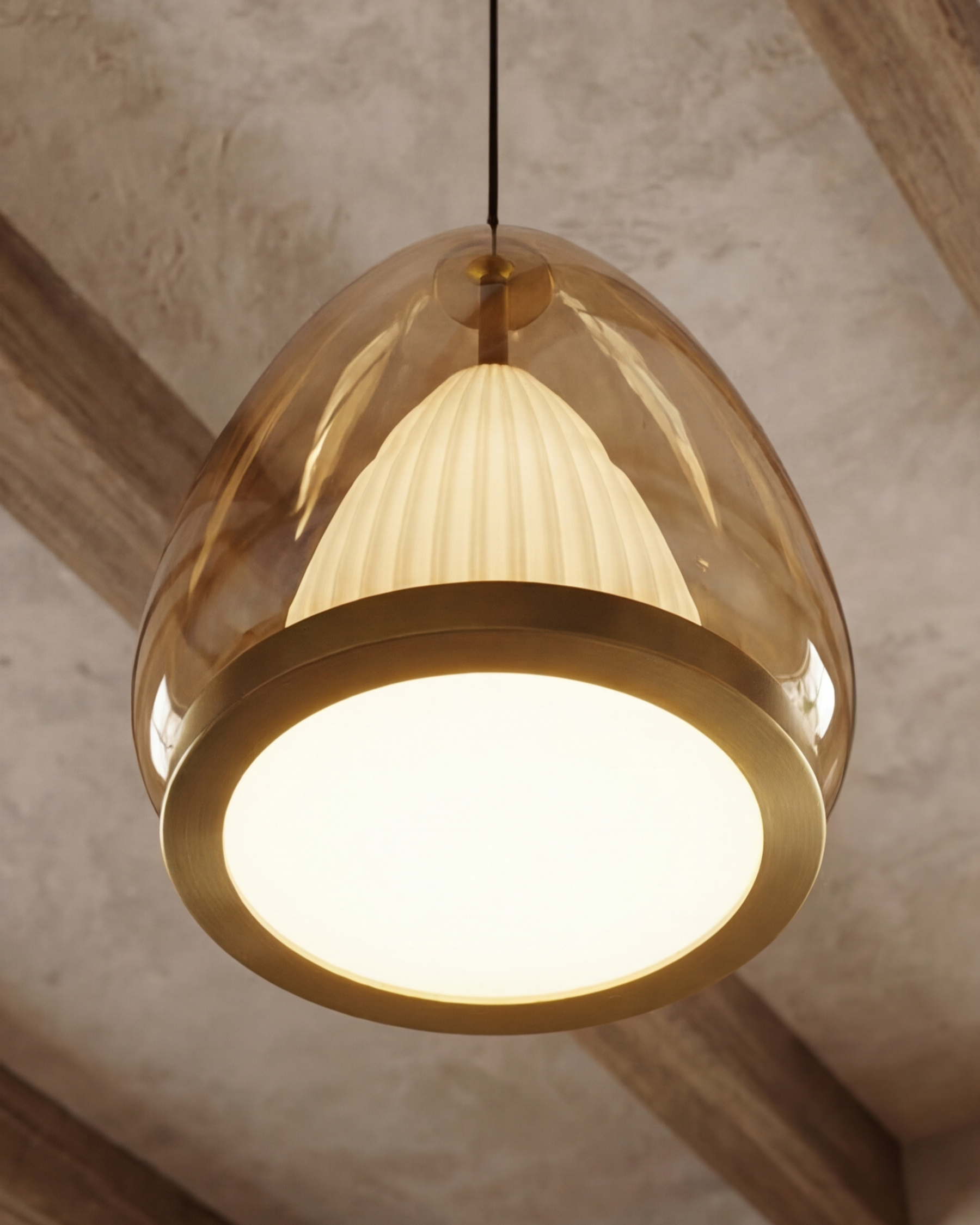 Modern Prism Drop Pendant Light - Amber 