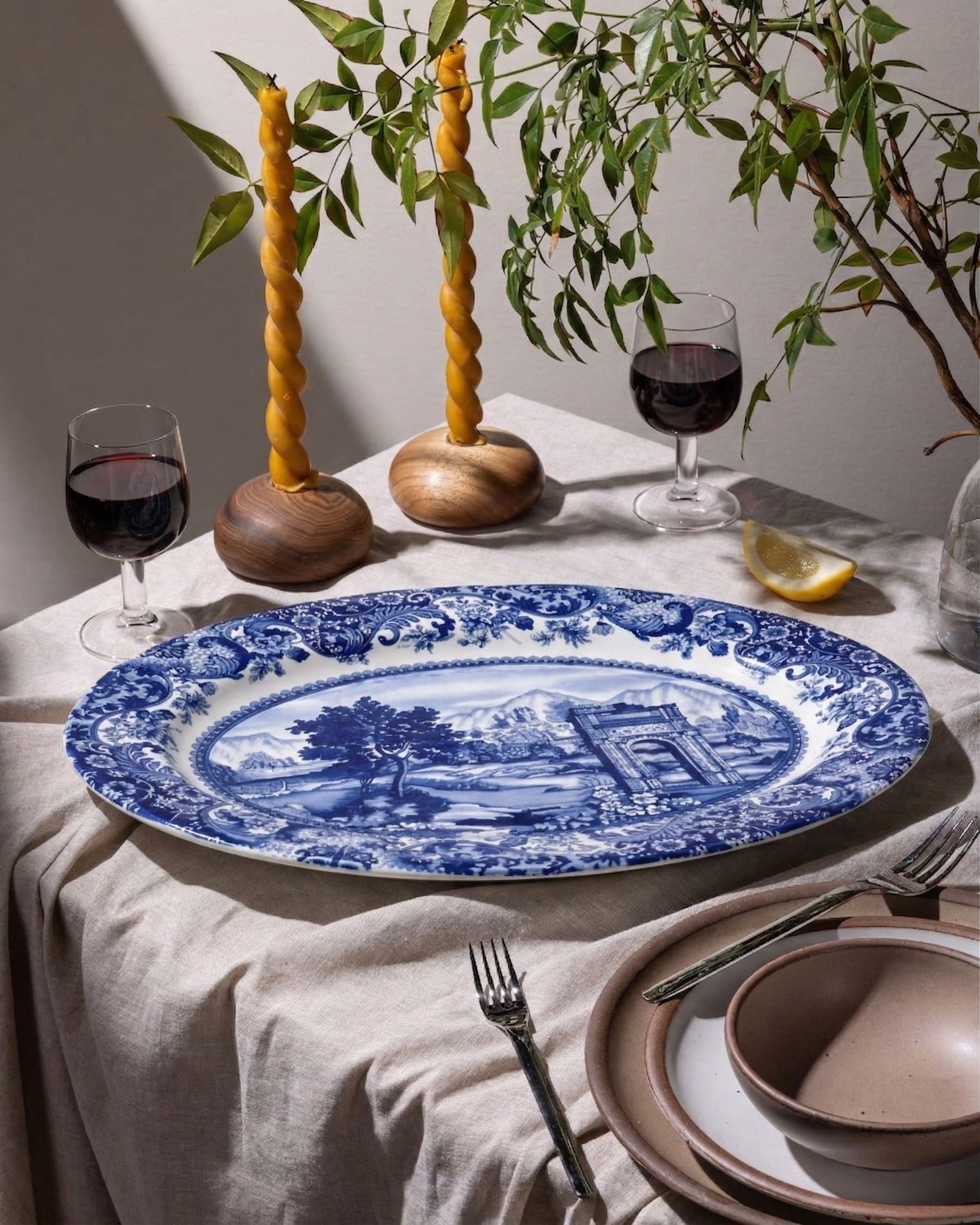 Roman Light Blue Platter 