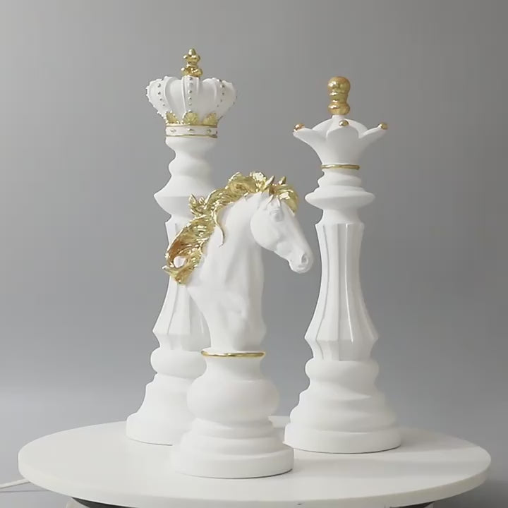Load video: Queen Oversized Decorative Chess Piece - White