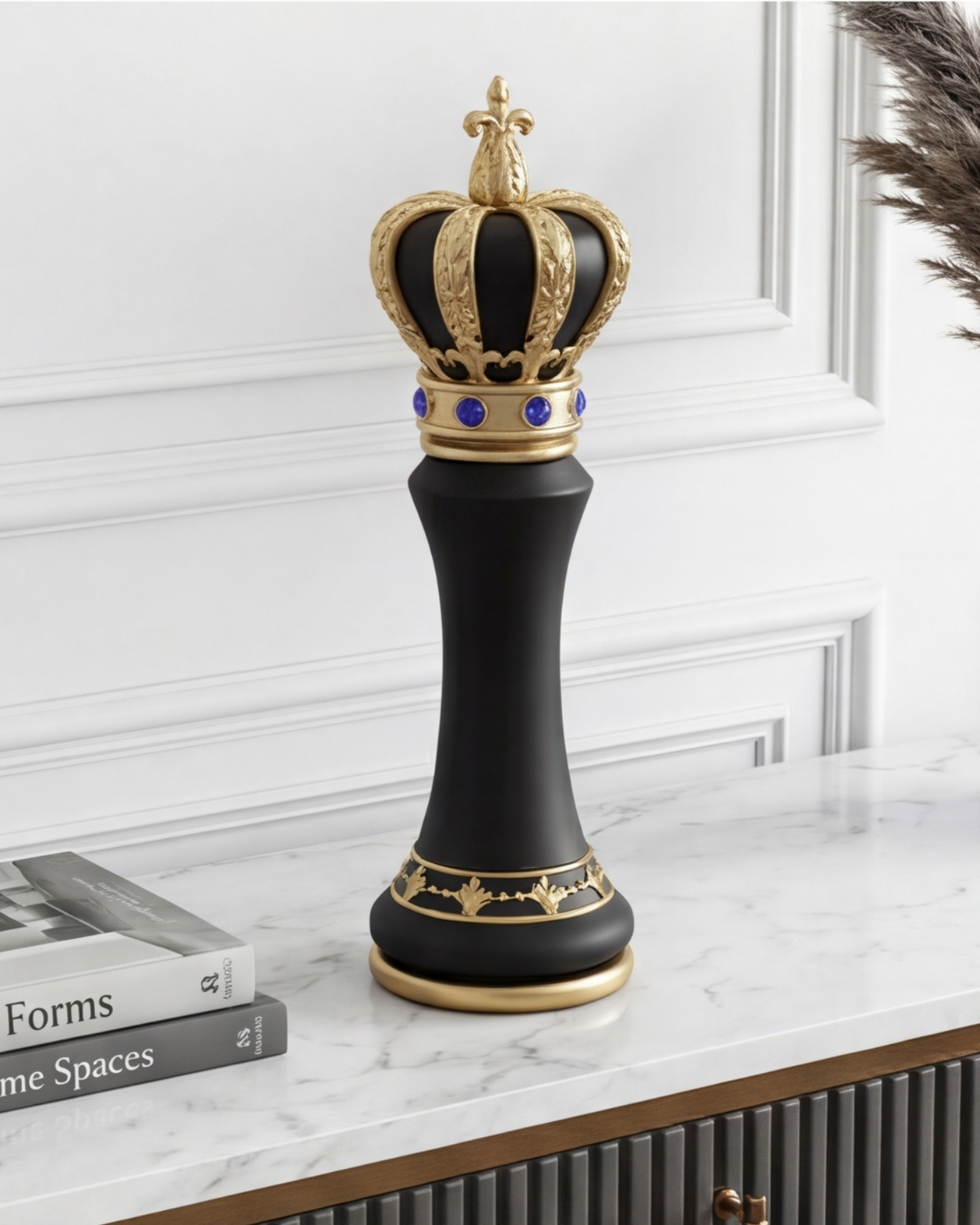 Imperial Crown Decorative Chess King - Black