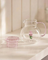 Rose Bloom Glass Teapot 