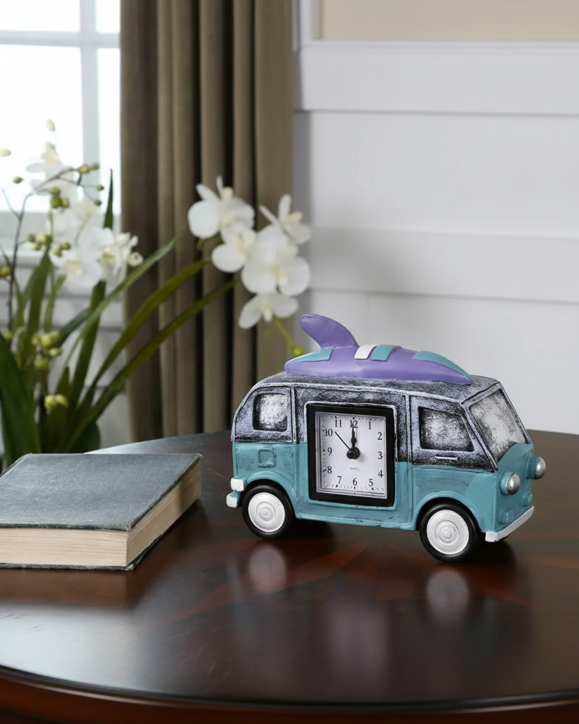 Classic Camper Tabletop Clock - Green 