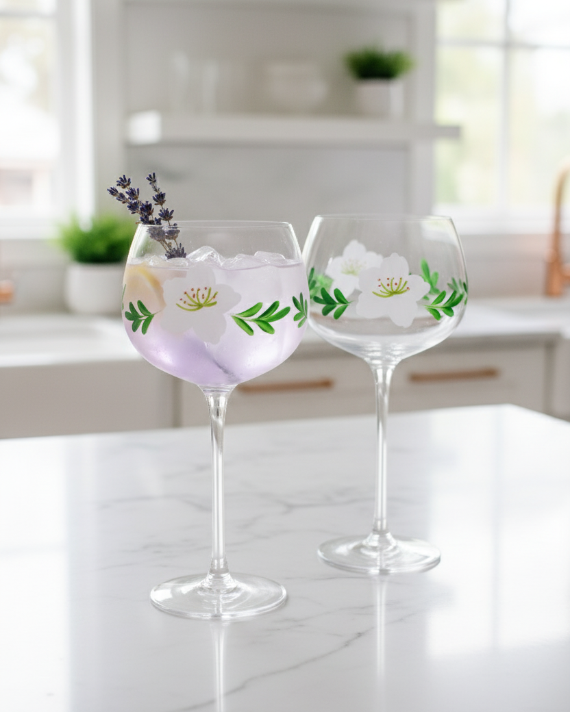 White Blossom Wine Glass - Set Of 6 
