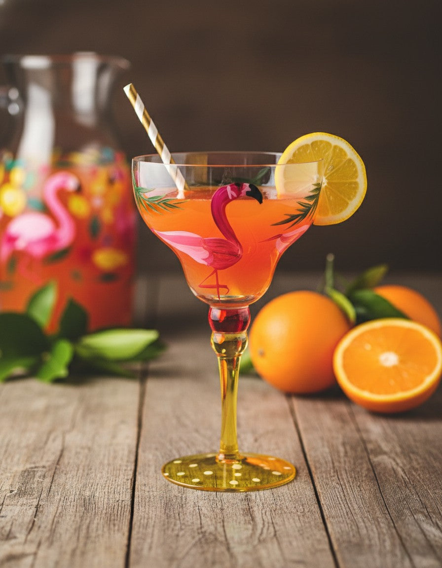 Hand-Painted Margarita Cocktail Glass - 250ml 