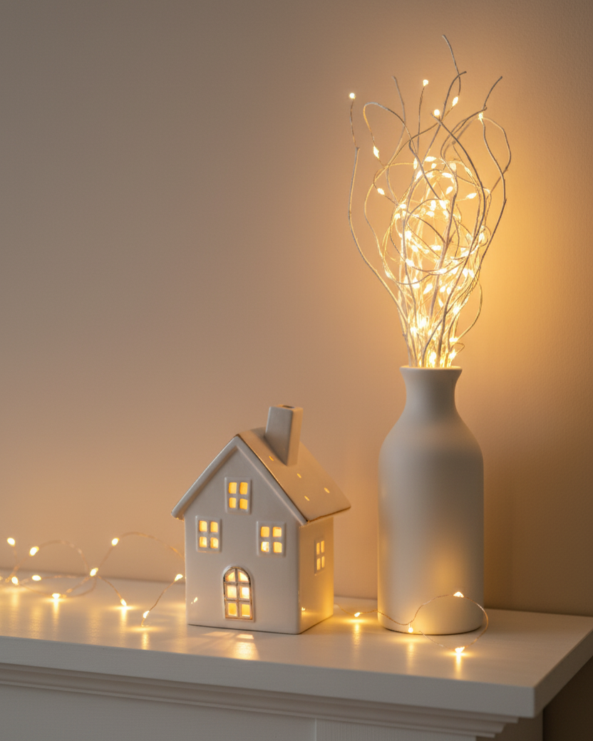 White Serenity Cottage Tealight Holder & Sculpture 