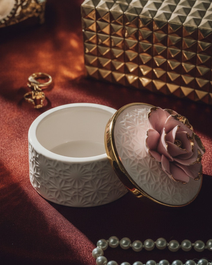 Roselle Charm Round Shape Trinket Keeper 