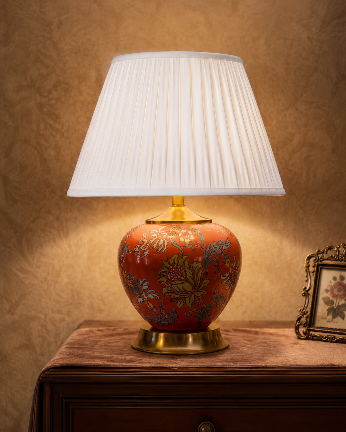 Traditional Floral Ceramic Table Lamp 