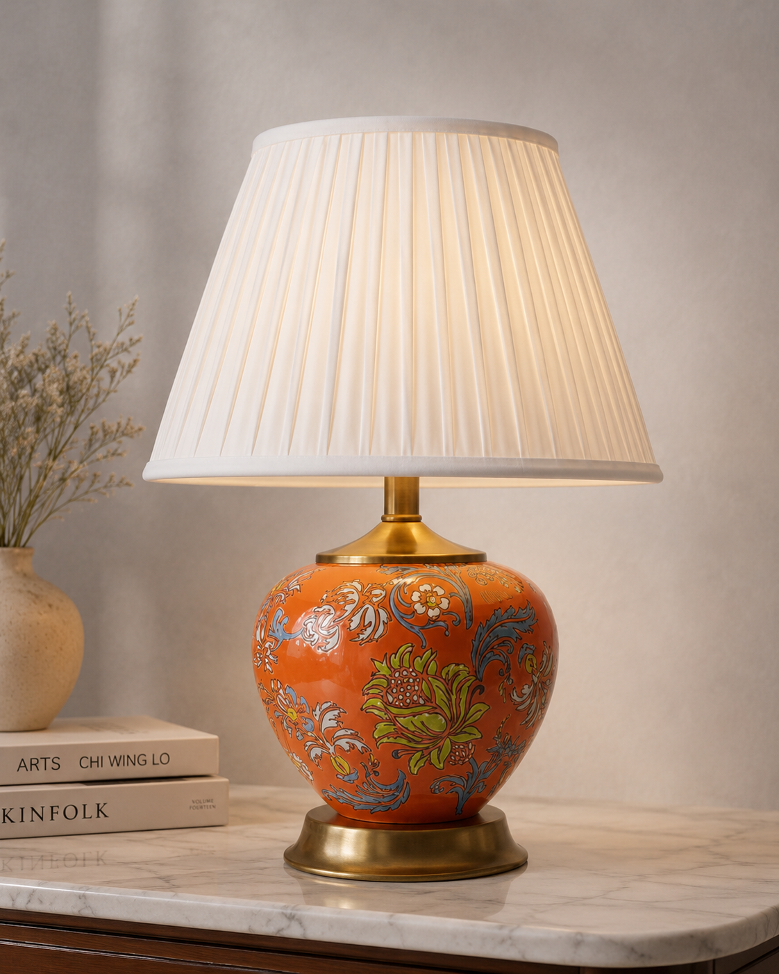 Traditional Floral Ceramic Table Lamp 