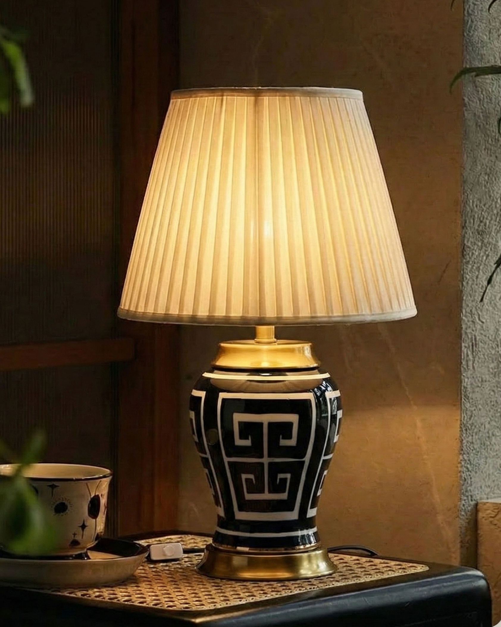 Athena Grecian Pattern Table Lamp 
