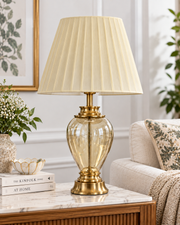 Amber Textured Glass Table Lamp