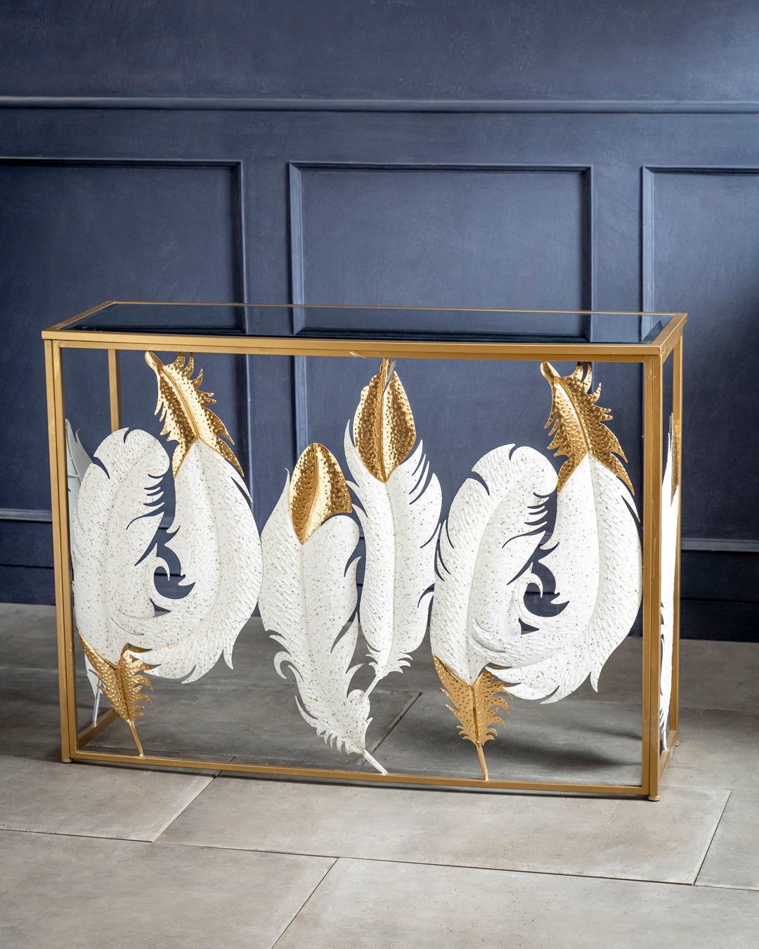 Ivory Plume Luxe Console Table 