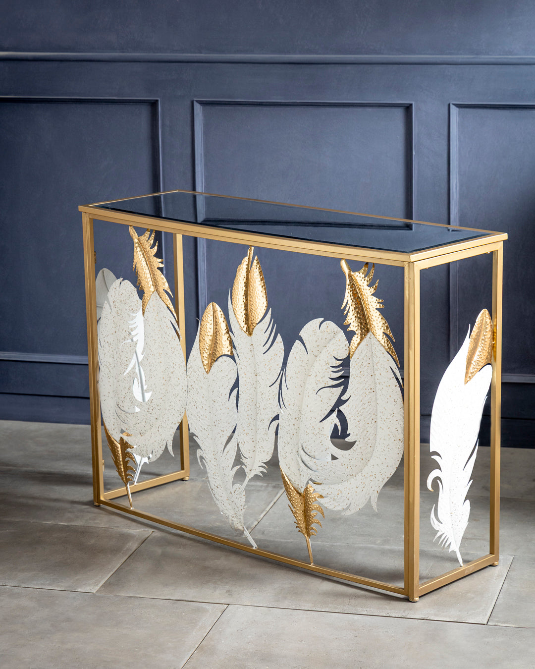 Ivory Plume Luxe Console Table 