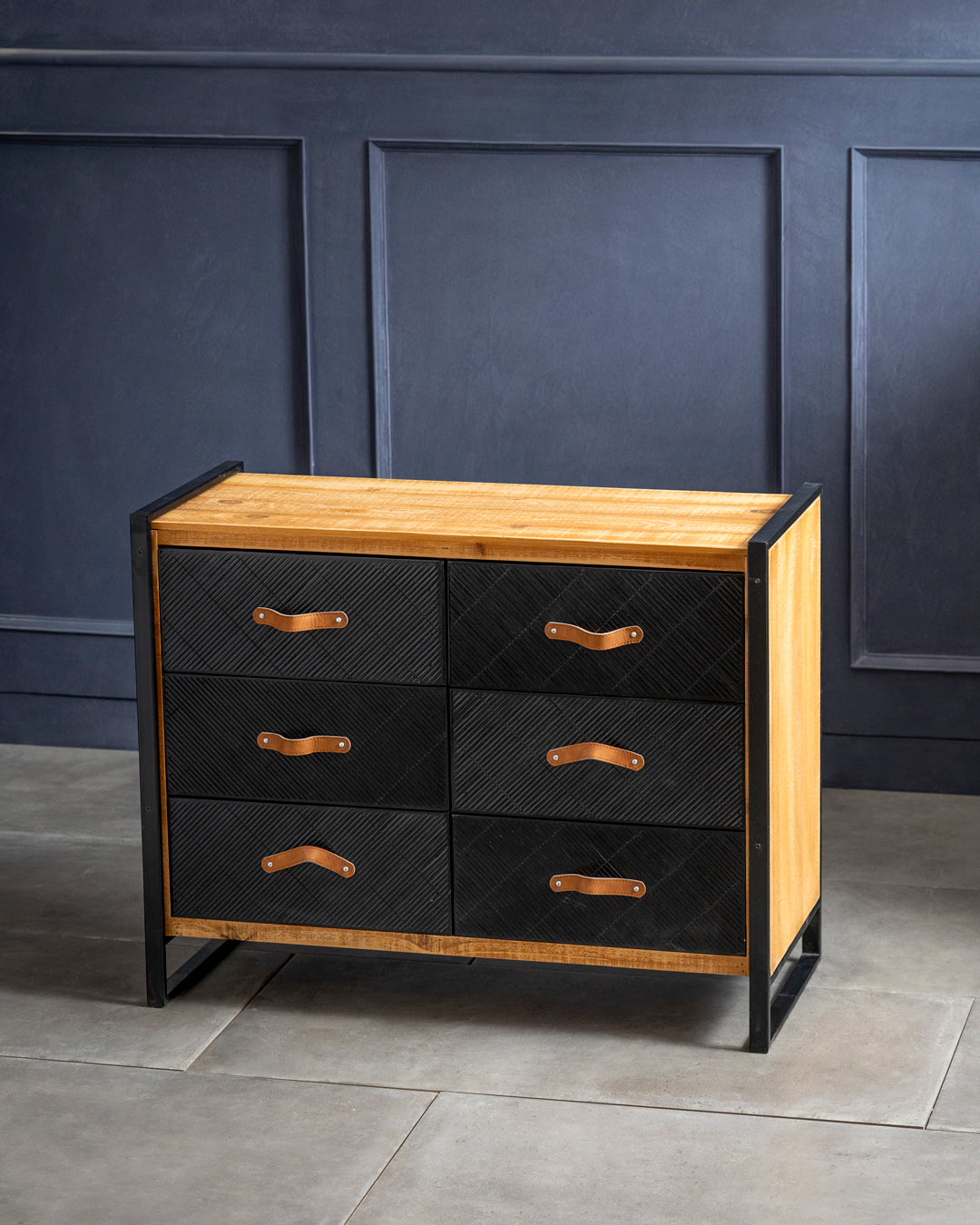 Industrial Luxe 6 Drawer Cabinet 