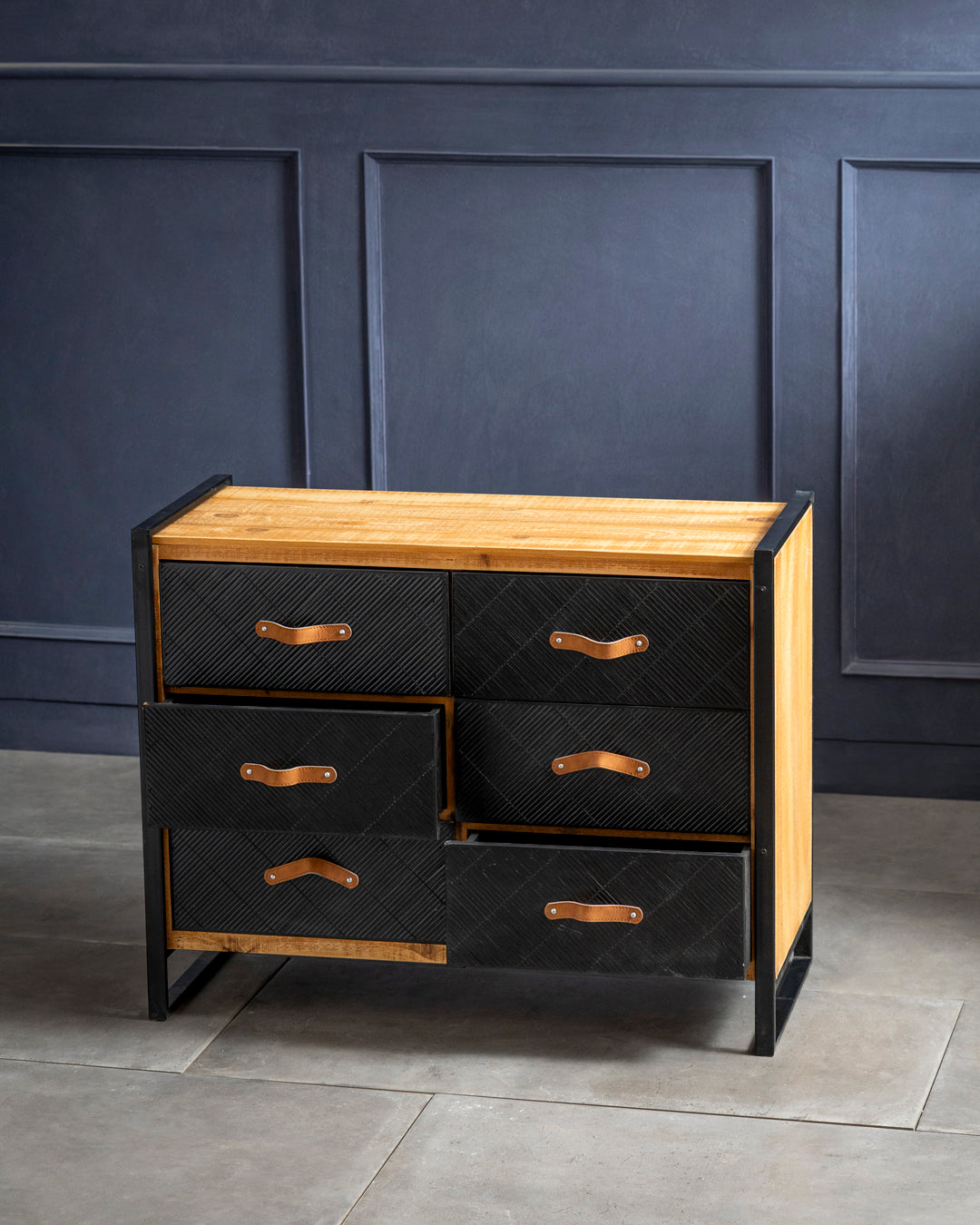 Industrial Luxe 6 Drawer Cabinet 