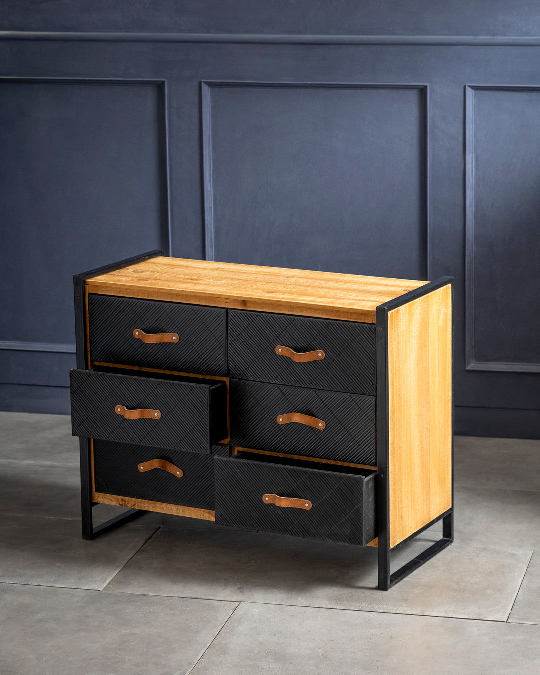 Industrial Luxe 6 Drawer Cabinet 