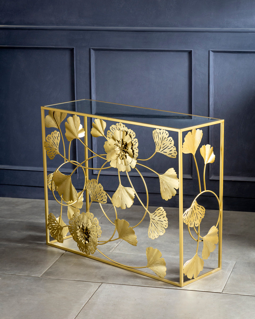Gilded Petal Console Table - Large