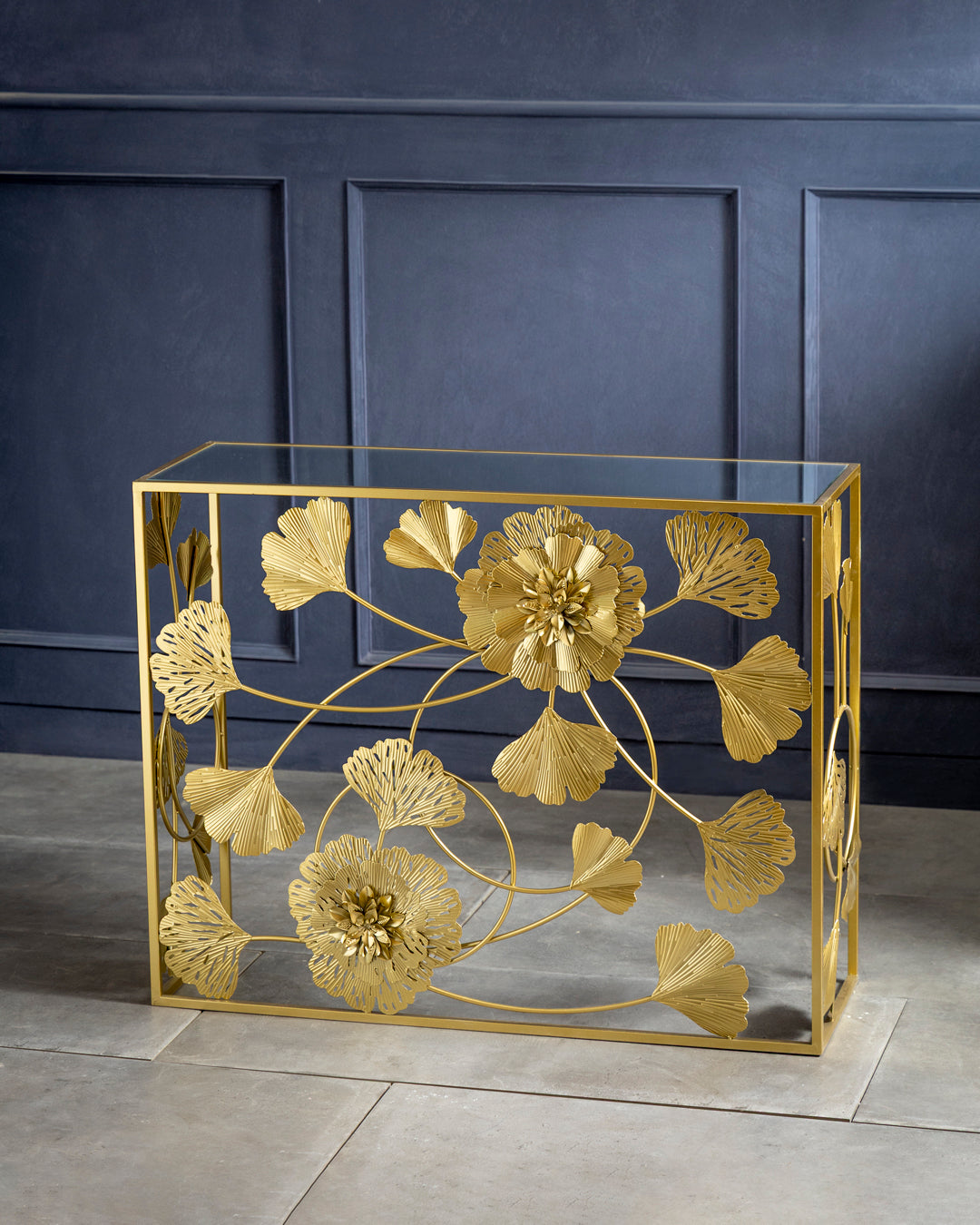 Gilded Petal Console Table - Medium