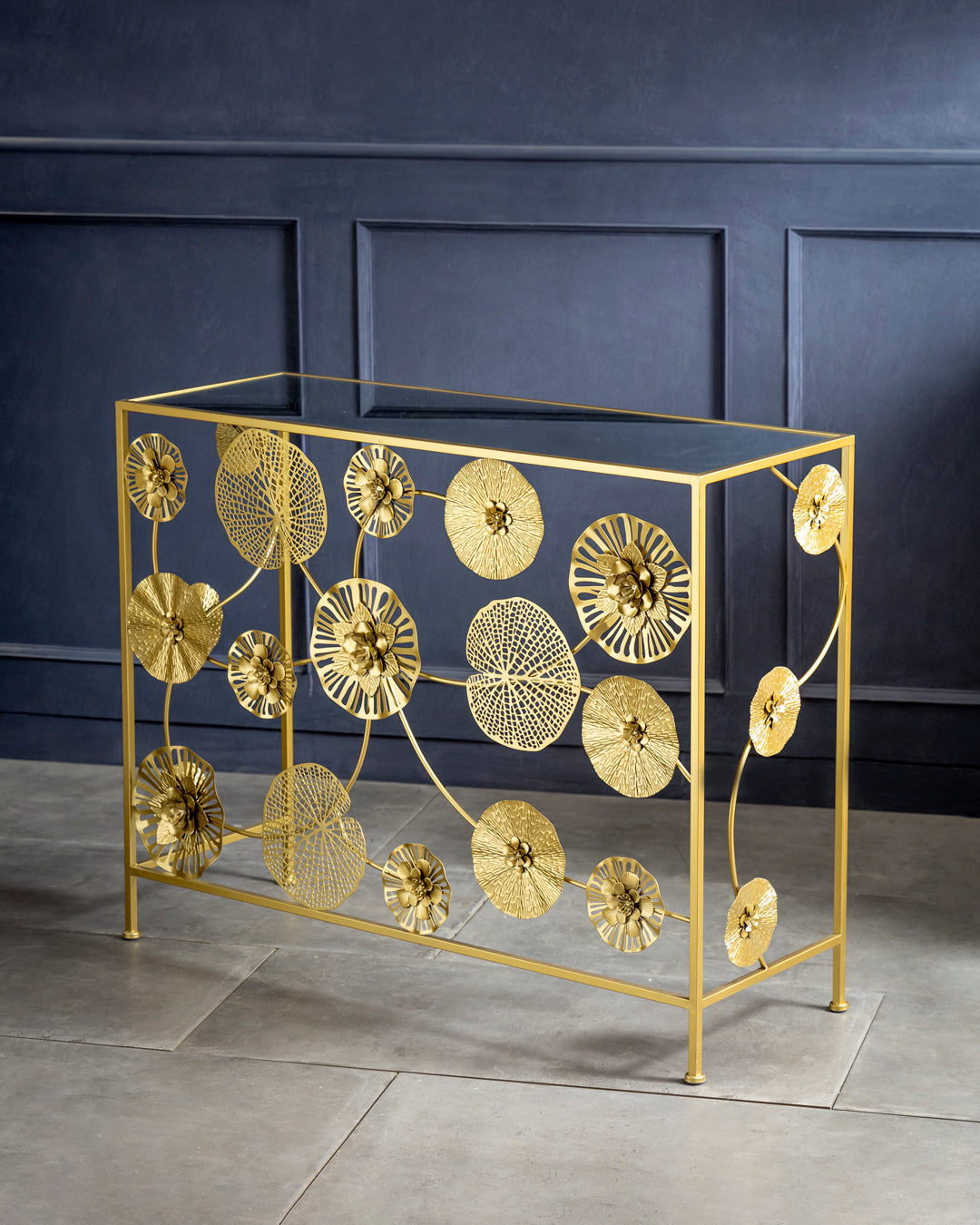 Golden Bloom Console Table - Small