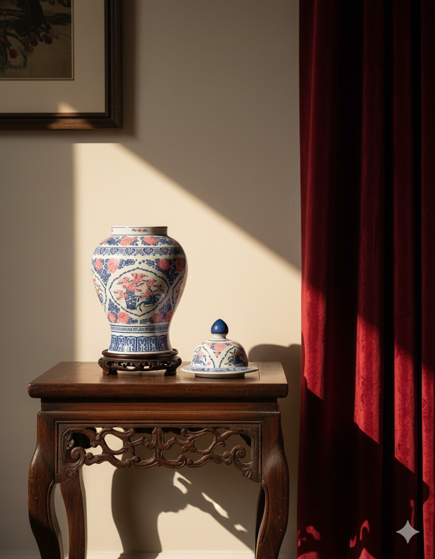 Imperial Blossom Fine Porcelain Temple Jar - 39 cm 