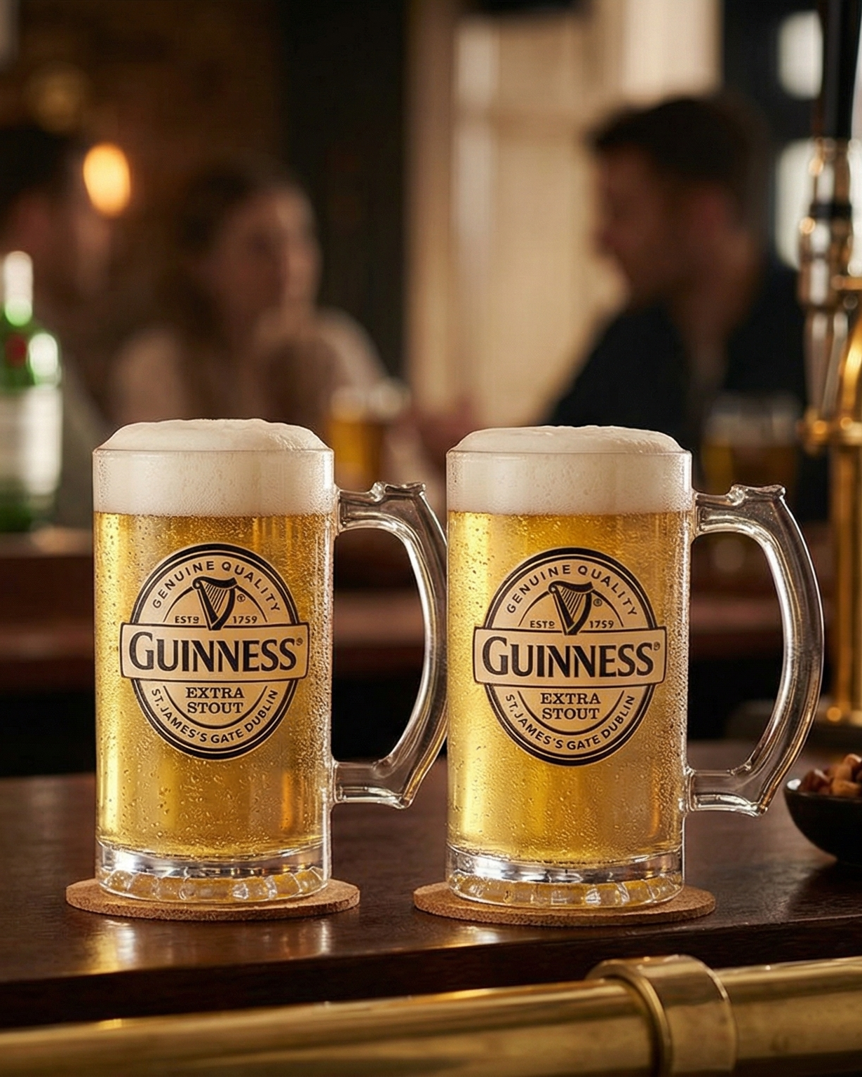 Classic Guinness Glass Beer Mug - Set Of 2 