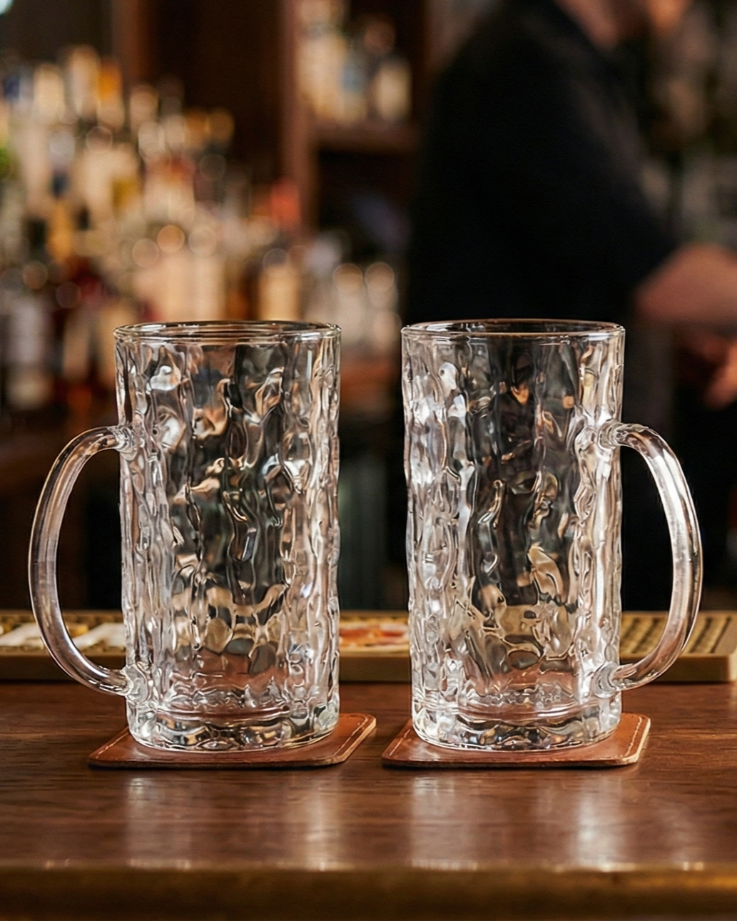 Hammered Glass Beer - Set of 2 