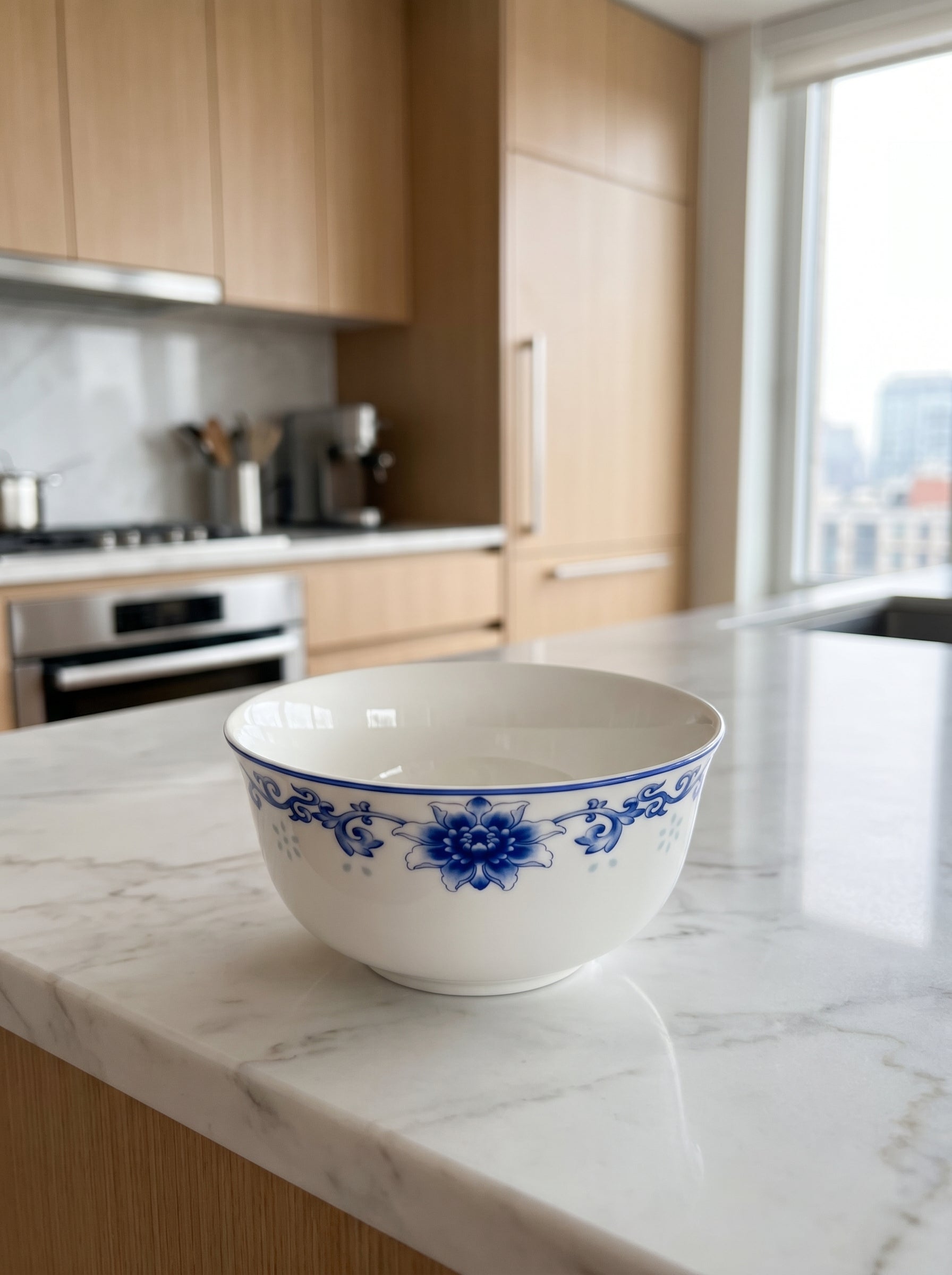 Blue Floral Motif Hand Painted Katori - 1 Pisce