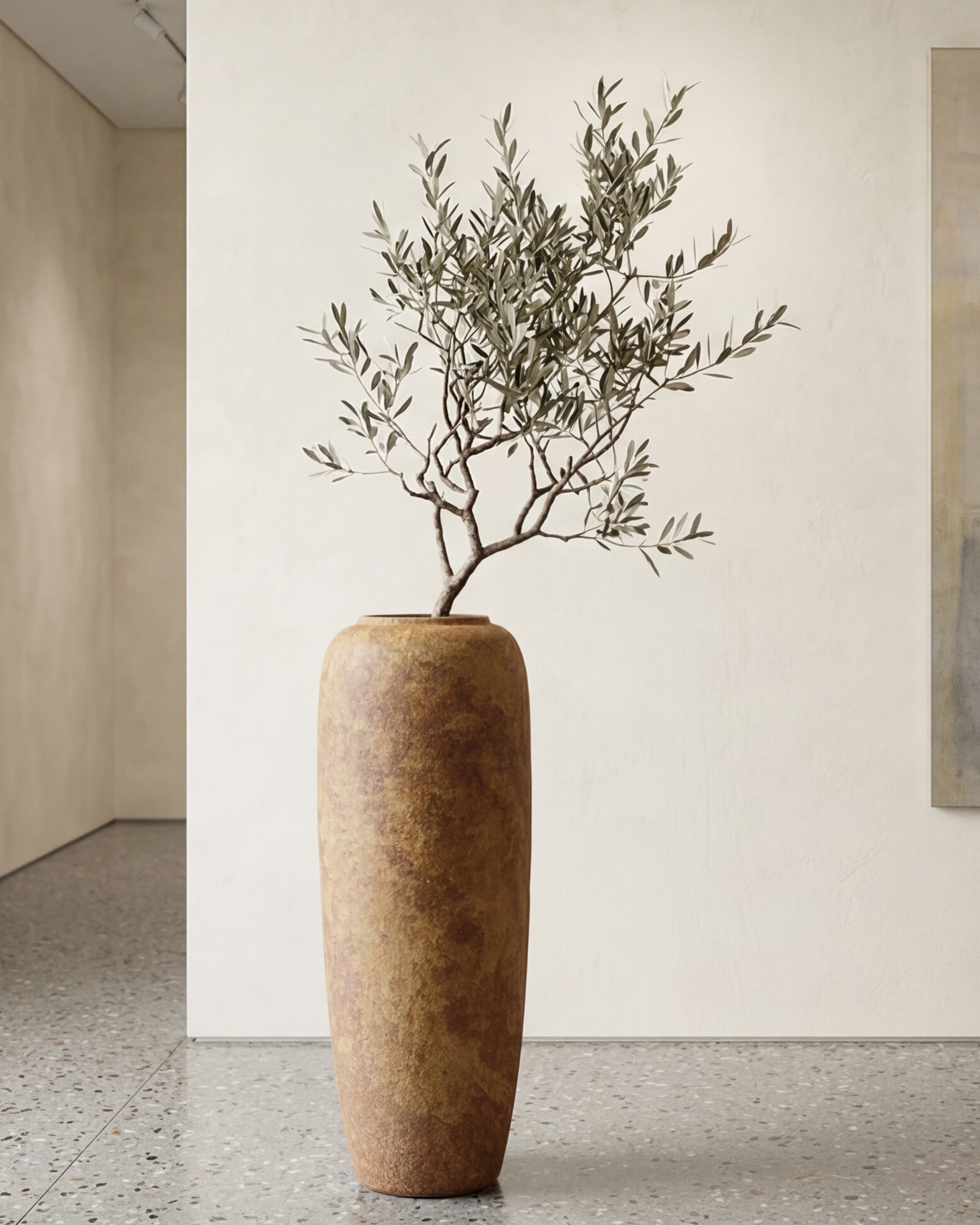 Rustic Earth Tone Floor Vase - Small 