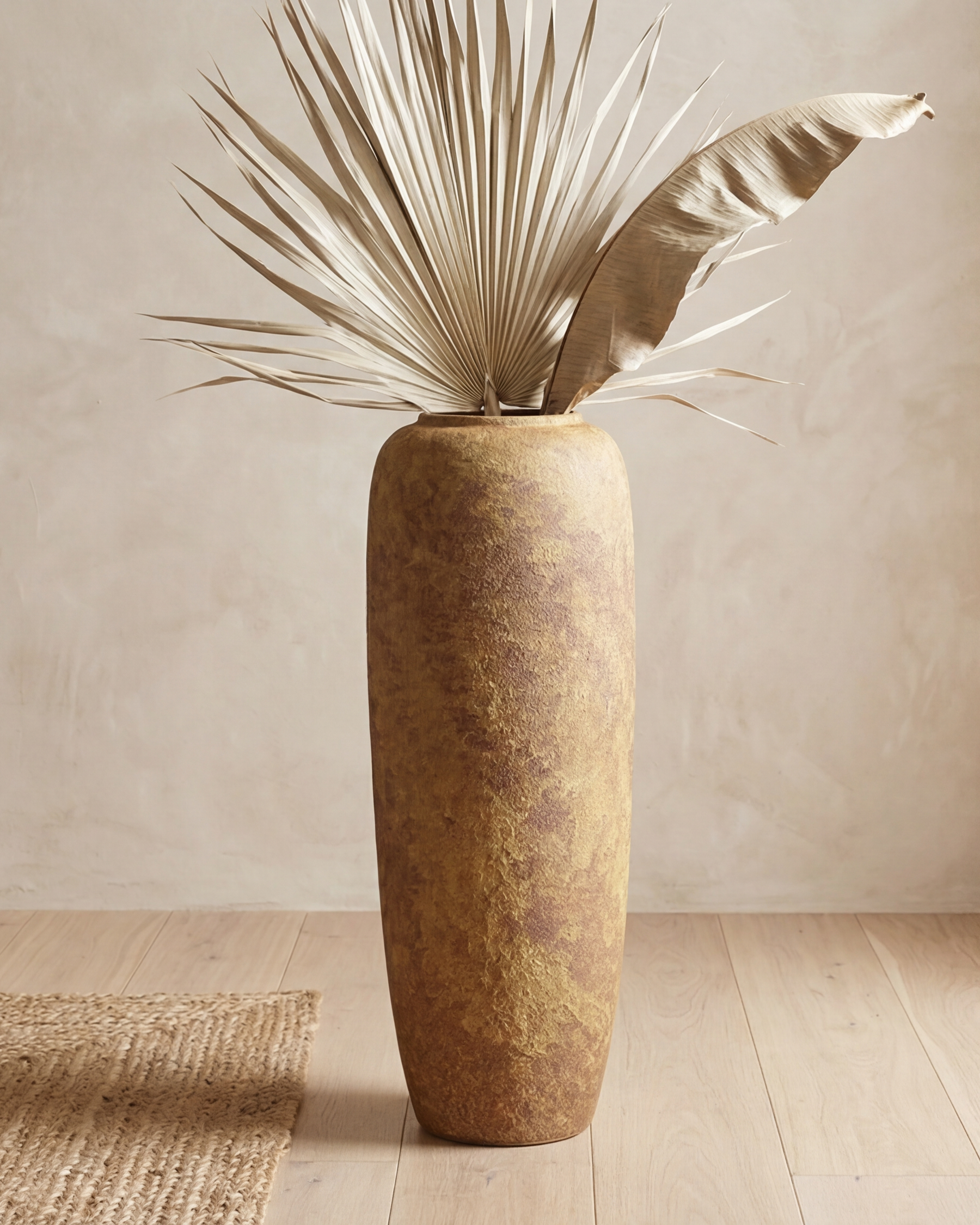 Rustic Earth Tone Floor Vase - Small 