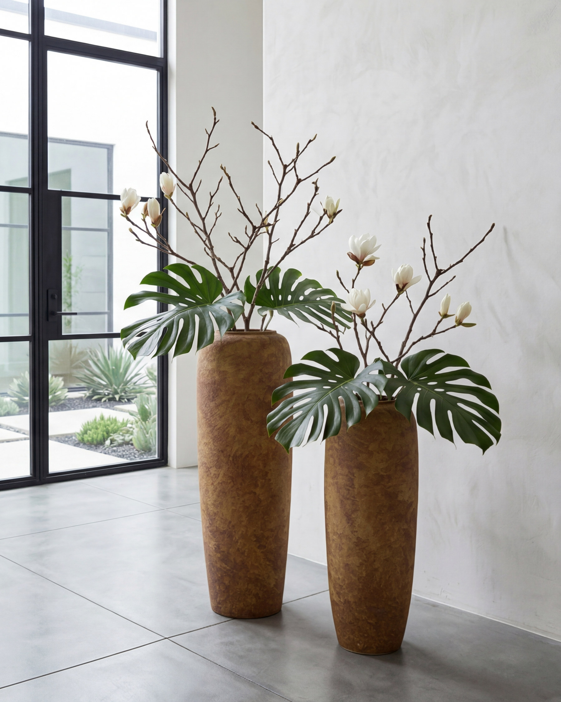 Rustic Earth Tone Floor Vase - Small 