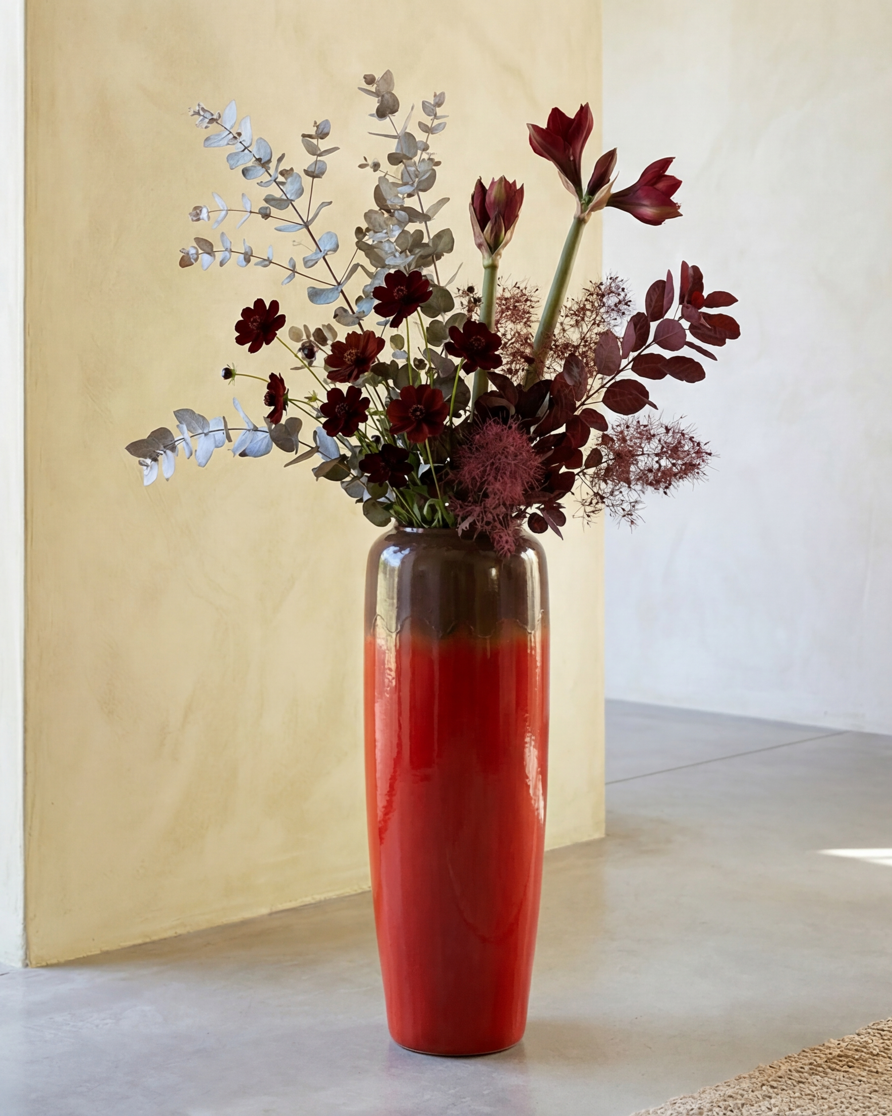 Crimson Ombre Floor Vase - Large 