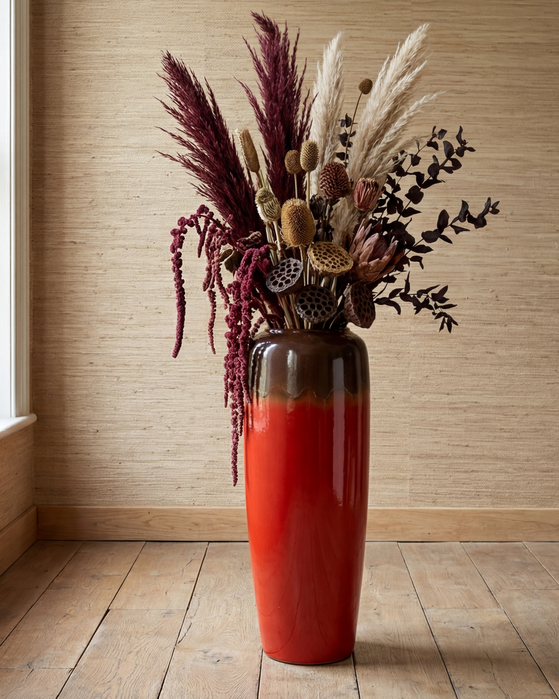 Crimson Ombre Floor Vase - Large 